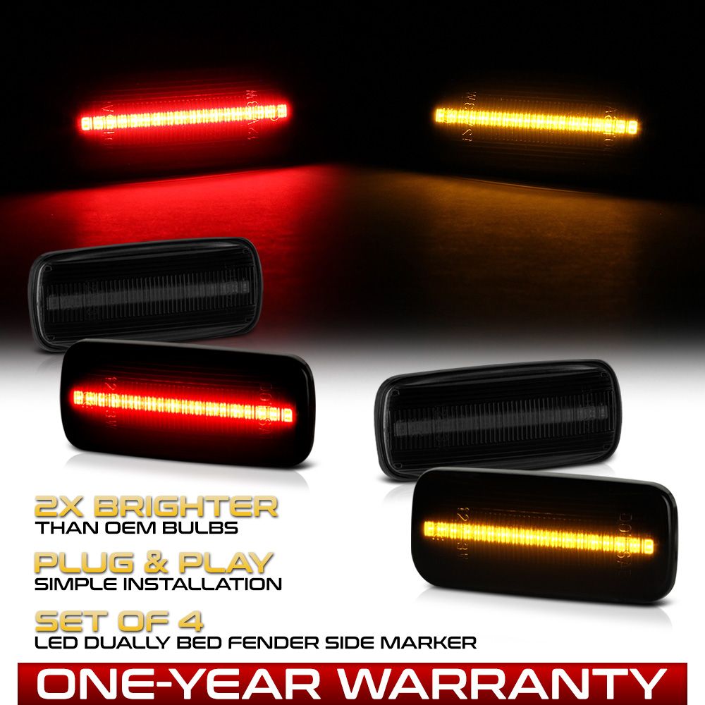 SHINEFIT LED Side Marker Light Kit Compatible with Firebird Base Trans am Formula 1998-2002 Smoke Lens Replace OEM Sidemarker Lamps 5976010 16517 : SHINEFIT LED Side Marker Lights Smoked Lens Compatible