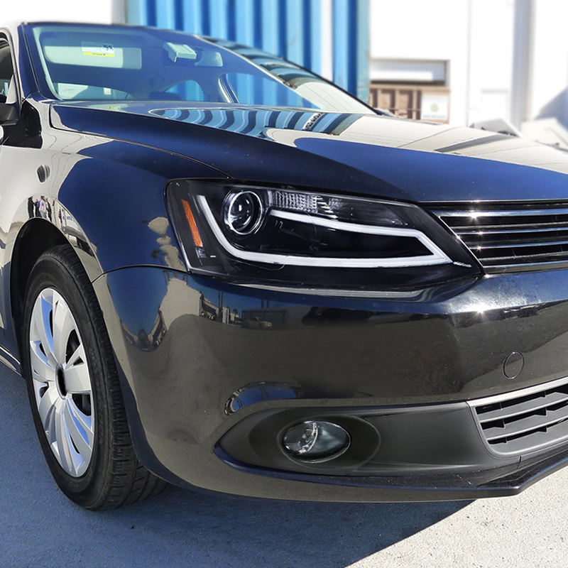 20112014 VW Volkswagen Jetta 4Dr Clear Fog Lights Kit Black Bazel