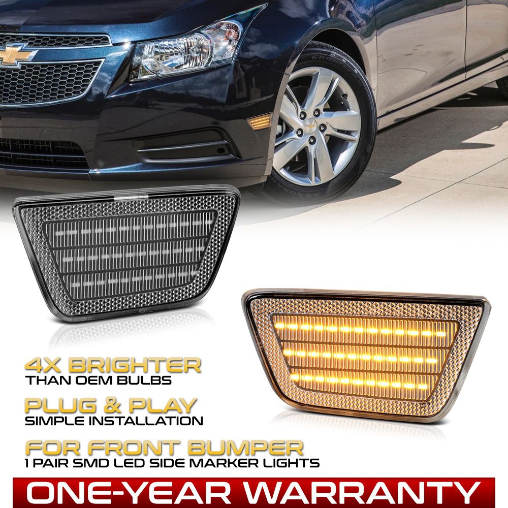 1115 Chevy Cruze Amber LED Side Marker Lights Clear Lens LACSML