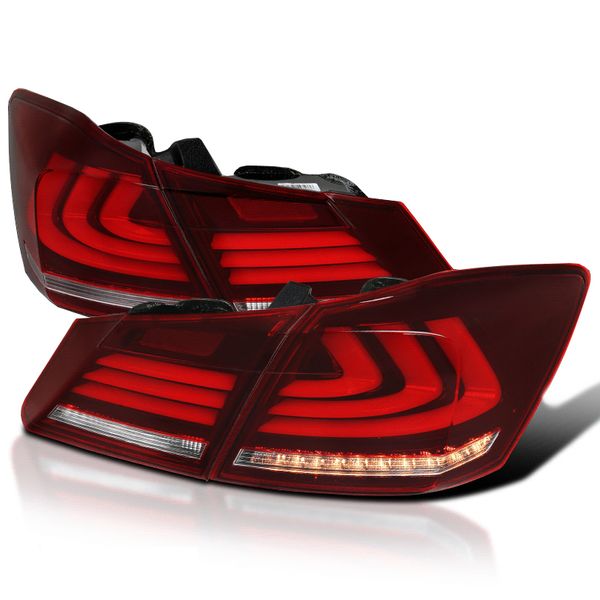 SpecD 1315 Honda Accord 4Dr Sedan Red/Clear Tail Lights LED
