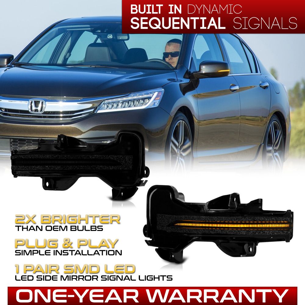 Rétroviseur Droit (passager) Pour Honda Accord 2013-2017 - Noir Perle, Clignotant, Chauffant, Réglable