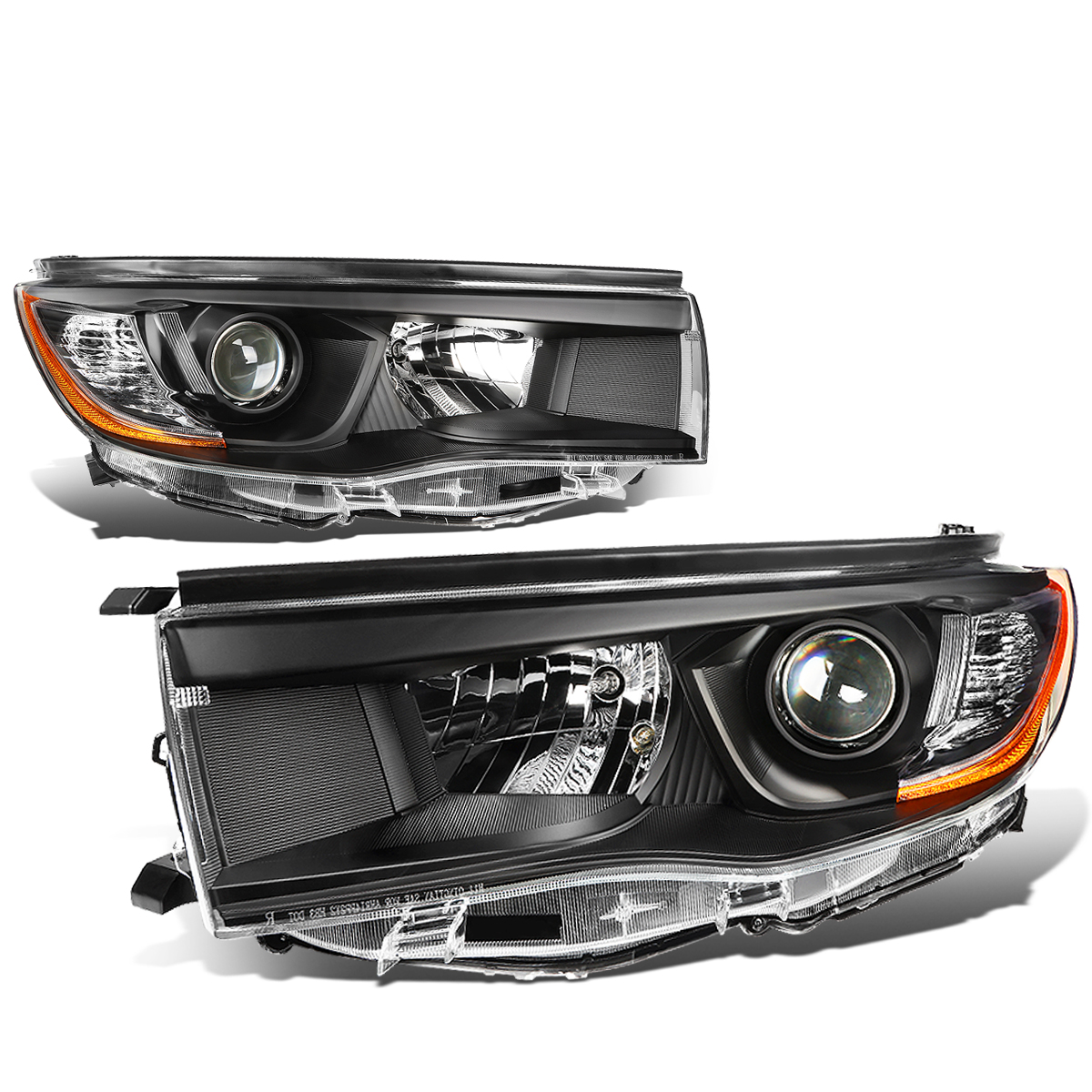 1416 Toyota Highlander Replace Projector Headlights Black Amber