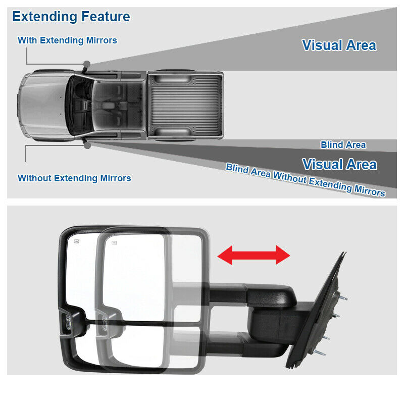 Factory Style Tow Mirrors 1418 GMC Sierra / Chevy Silverado Power