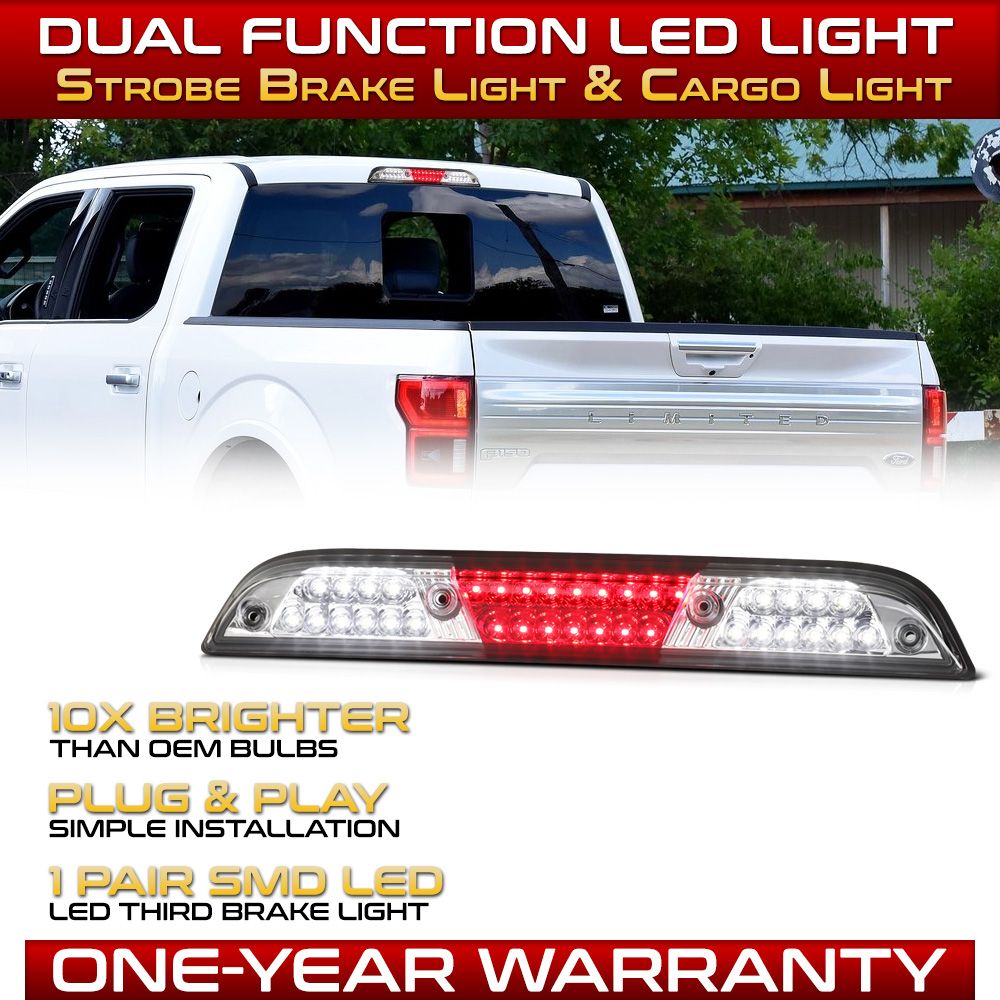 1520 Ford F150 LED Third Brake Tail Cargo Lights Red Clear Lens