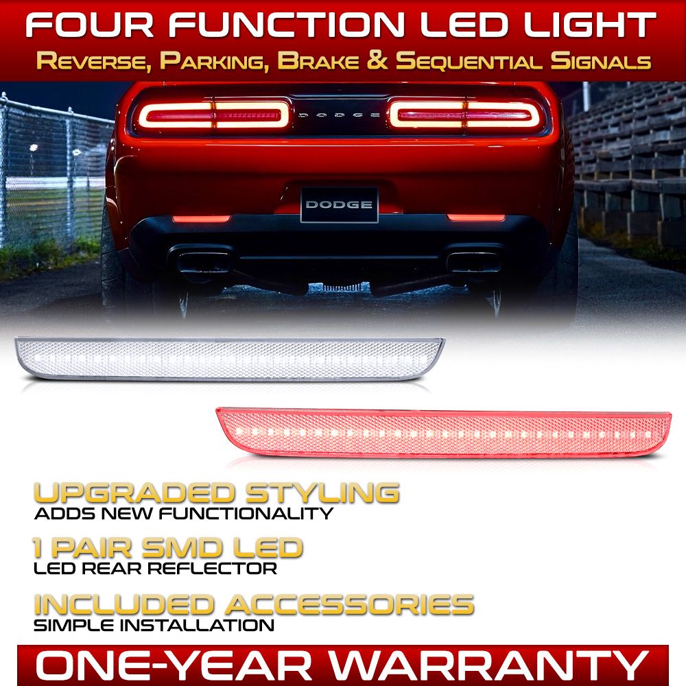 1522 Dodge Challenger Sequential Signa LED Rear Reflector Lights