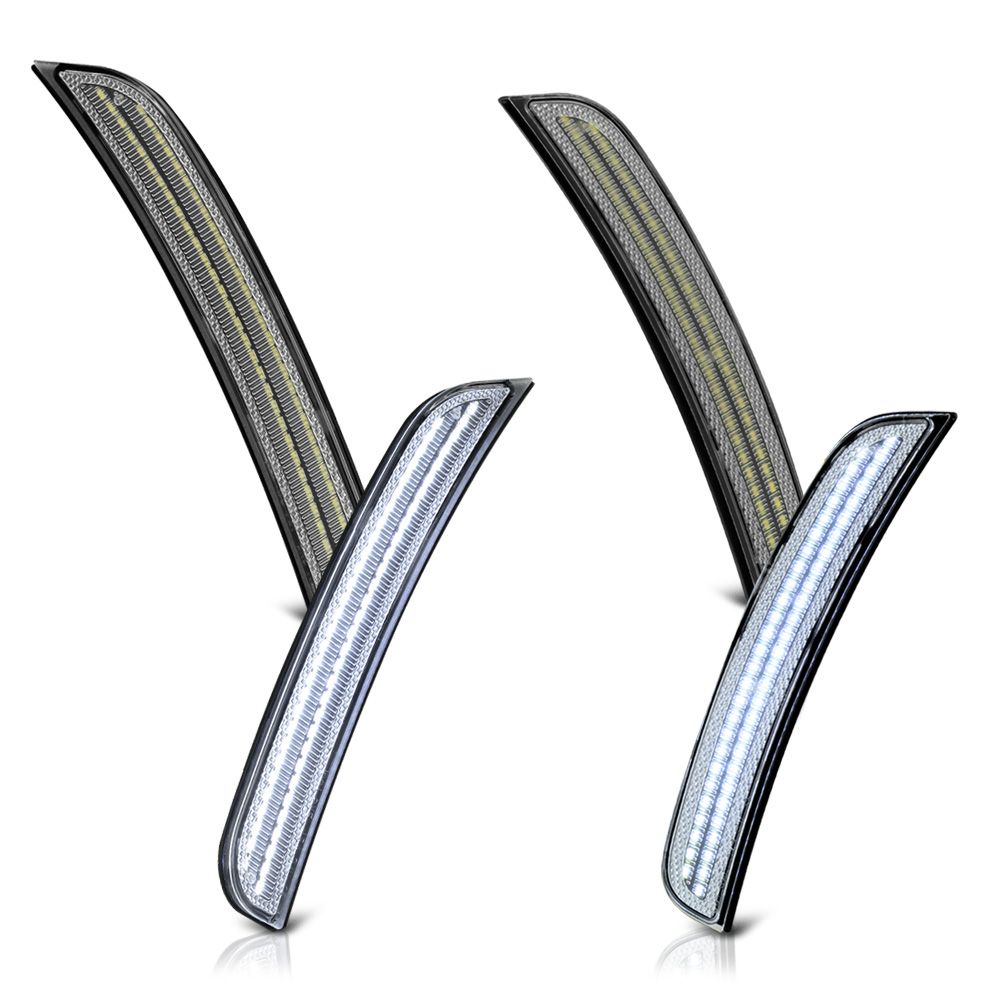 1522 Dodge Charger LED Side Marker Lights White LED Clear LACSML4PCDCHR15WHC