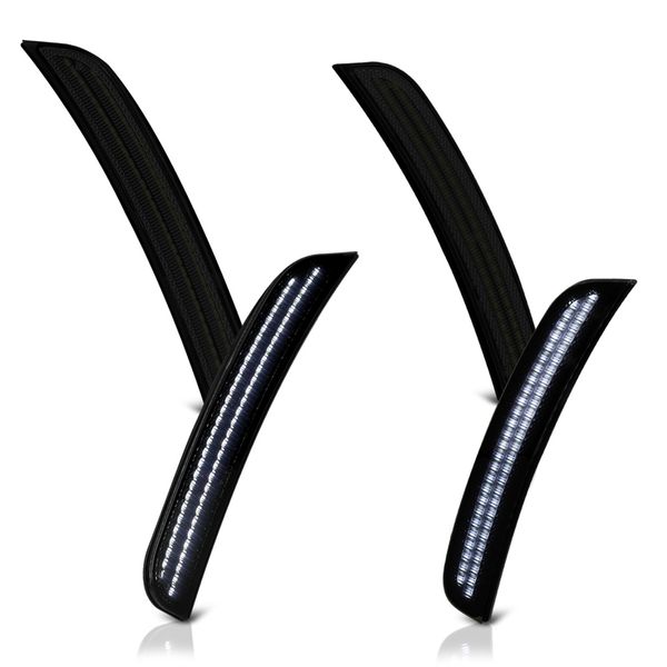 1522 Dodge Charger LED Side Marker Lights White LED Smoked LACSML4PCDCHR15WHSM