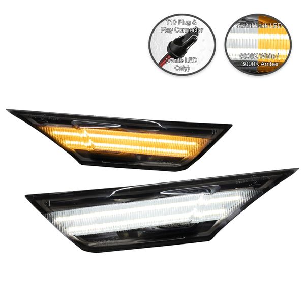 20162020 Honda Civic Smoked SMD LED Side Markers Lamps Front Signals