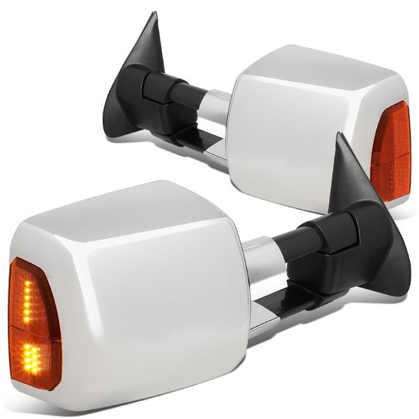 DNA Motoring Powered Heated Tow Mirrors With Amber Turn Signals - Fit 2008-2016 Ford Super Duty F250 F350 F450 F550