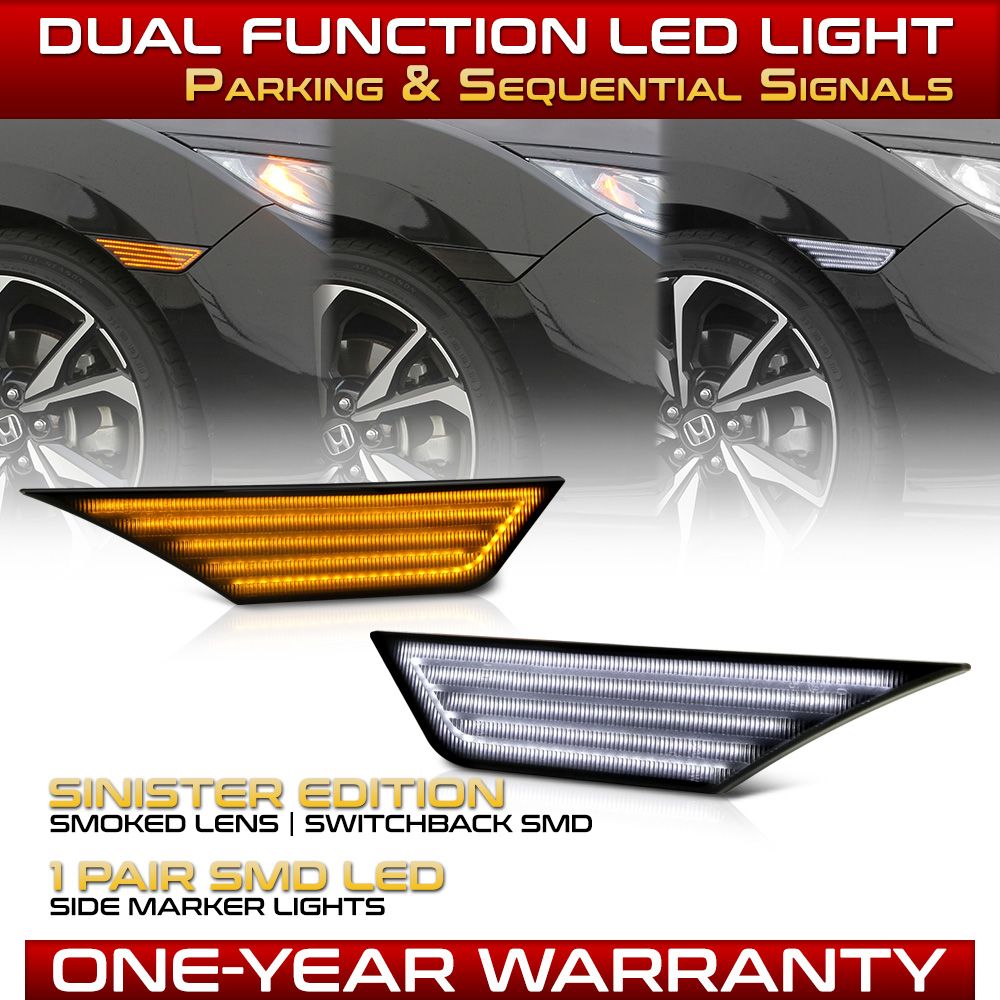 1621 Honda Civic LED Side Marker Lights Switchback + Sequential