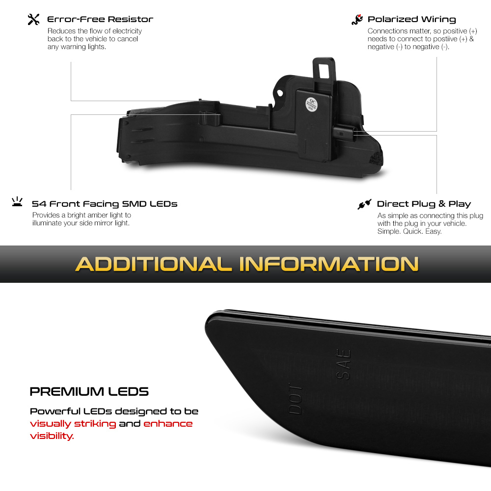 1623 Toyota RAV4 Sequential LED Side Mirror Lights