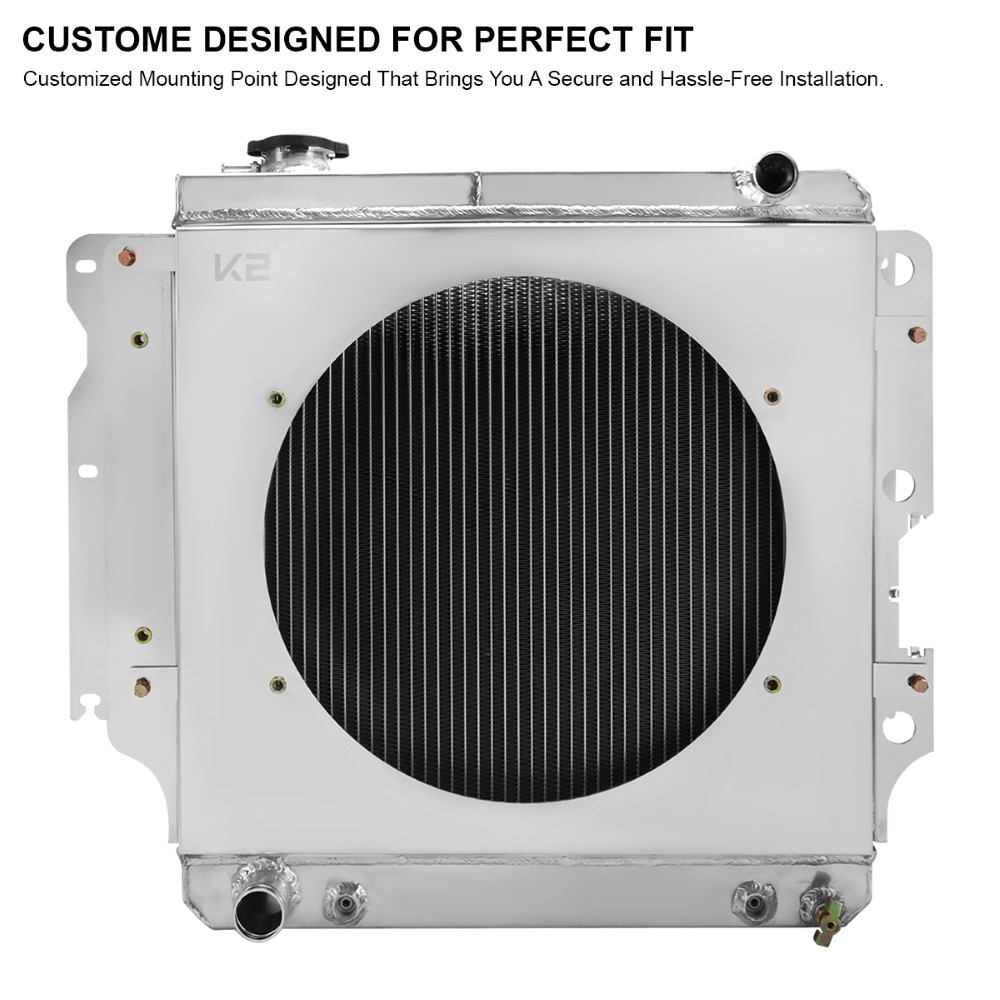 19872006 Jeep Wrangler TJ/YJ 2.4L 4.2L 3 Row Core Cooling Radiator+Fan