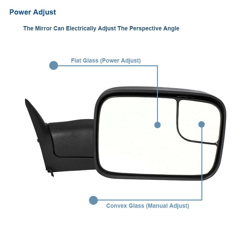 Factory Style Tow Mirrors 9497 Dodge Ram [Power Adjust] Telescoping