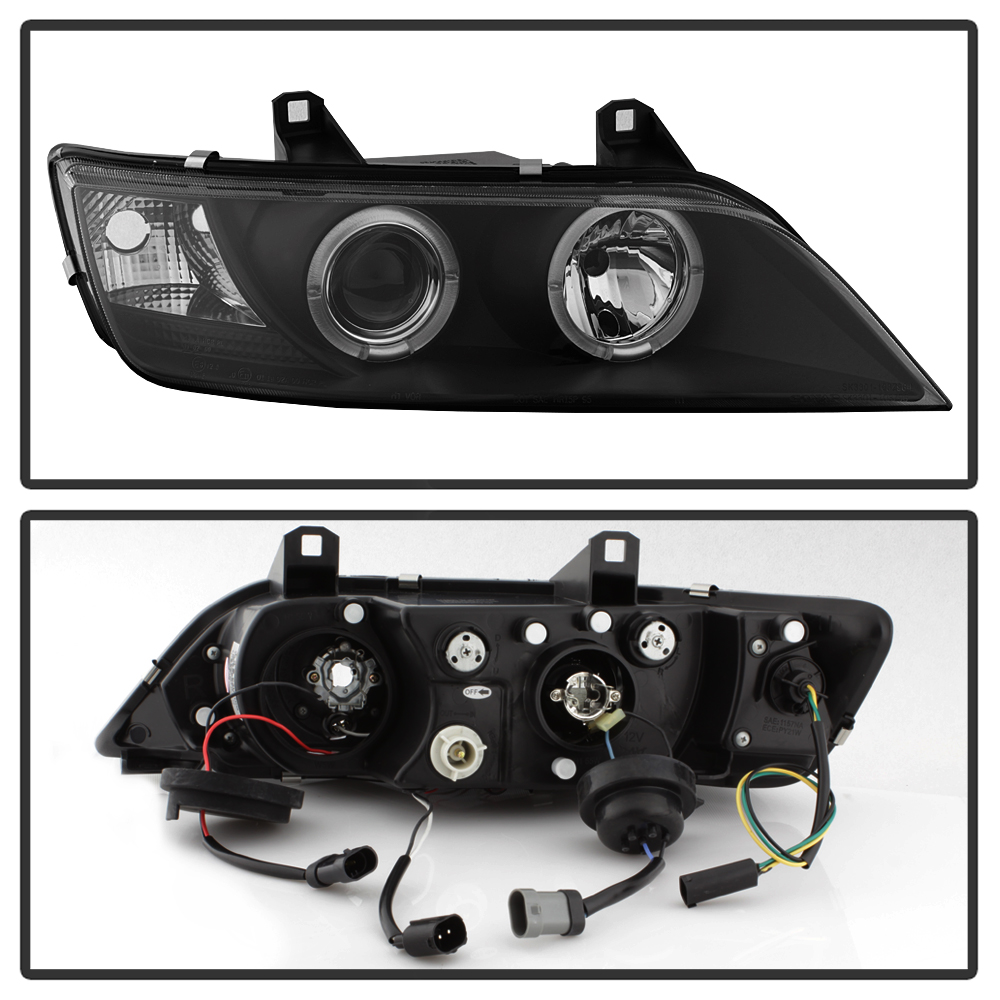 19962002 BMW Z3 Angel Eye Halo Projector Headlights Black