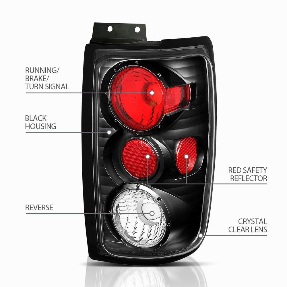 19972002 Ford Expedition Euro Style Altezza Tail Lights Black