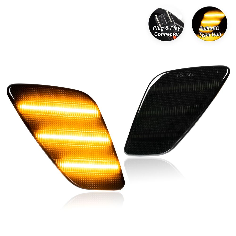 19972006 Jeep Wrangler TJ Smoked LED Front Side Markers 3000K Amber