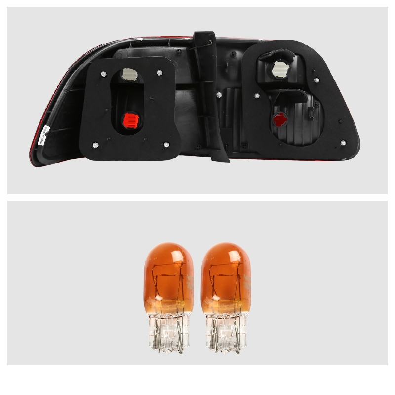 19992000 Honda Civic 4Dr Sedan Red/Smoke Tail Lights