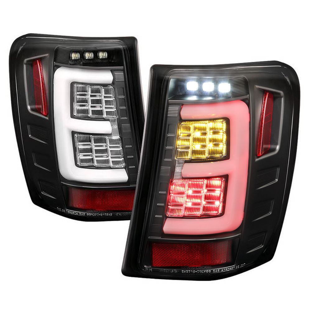 Spyder 19992004 Jeep Grand Cherokee Full LED Tube Tail Lights Black