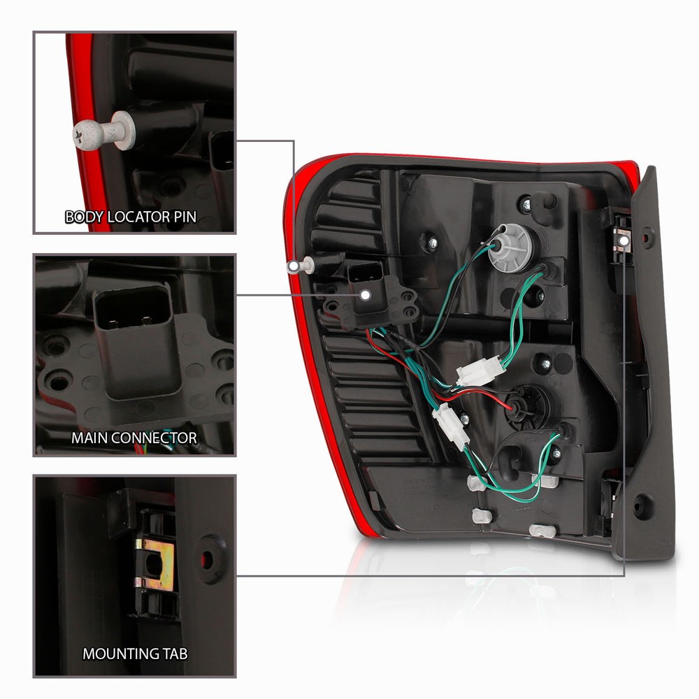 19992004 JEEP Grand Cherokee LED Tail Lights Red / Clear