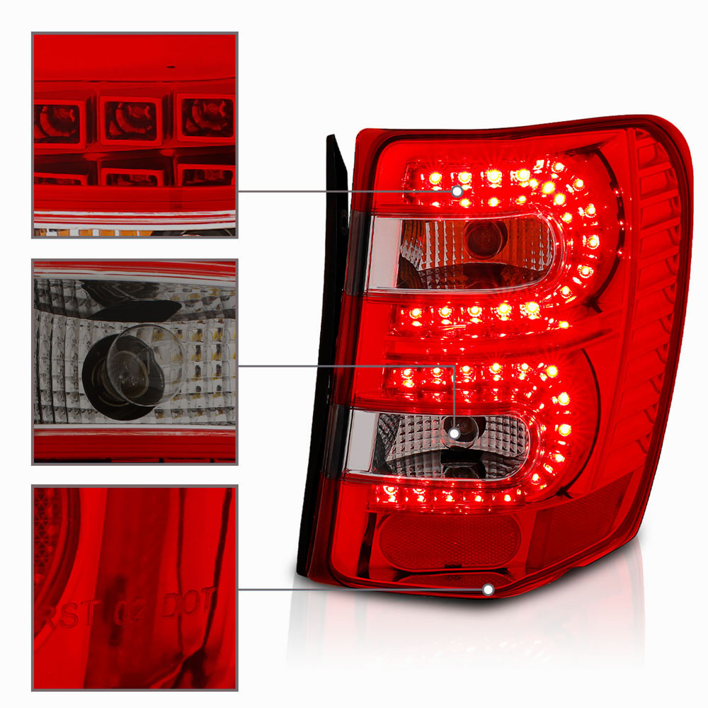 19992004 JEEP Grand Cherokee LED Tail Lights Red / Smoked
