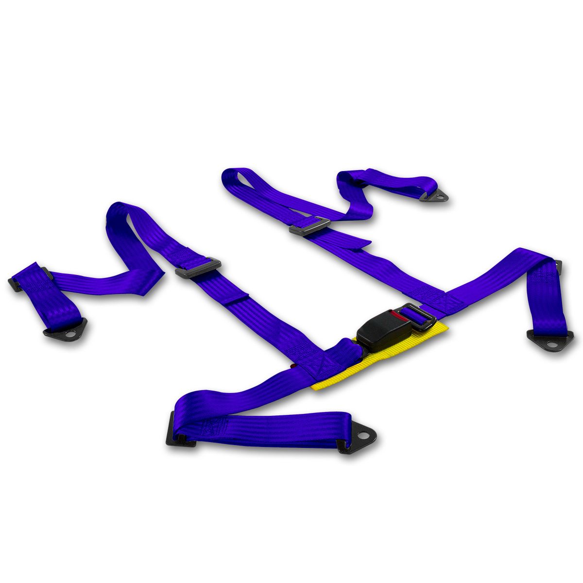 2" Nylon Strap 4 Point Shoulder Buckle Harness Bar Blue Racing Seat
