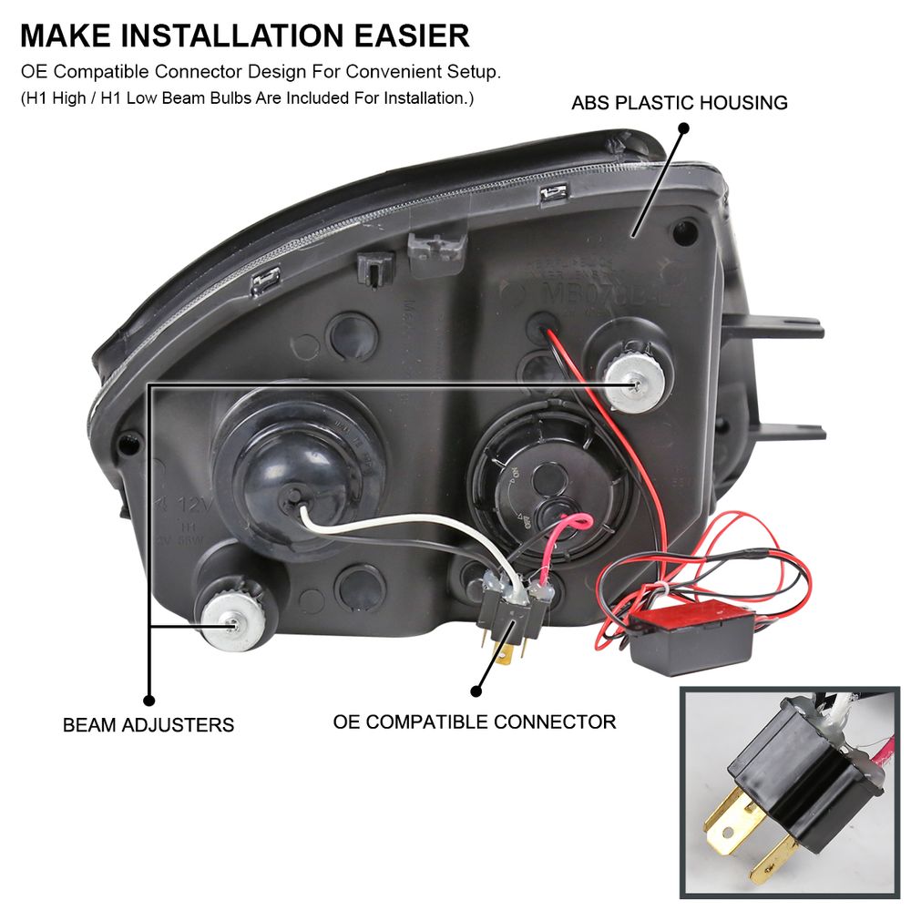 20002005 Mitsubishi Eclipse Dual Halo Projector Headlights Black