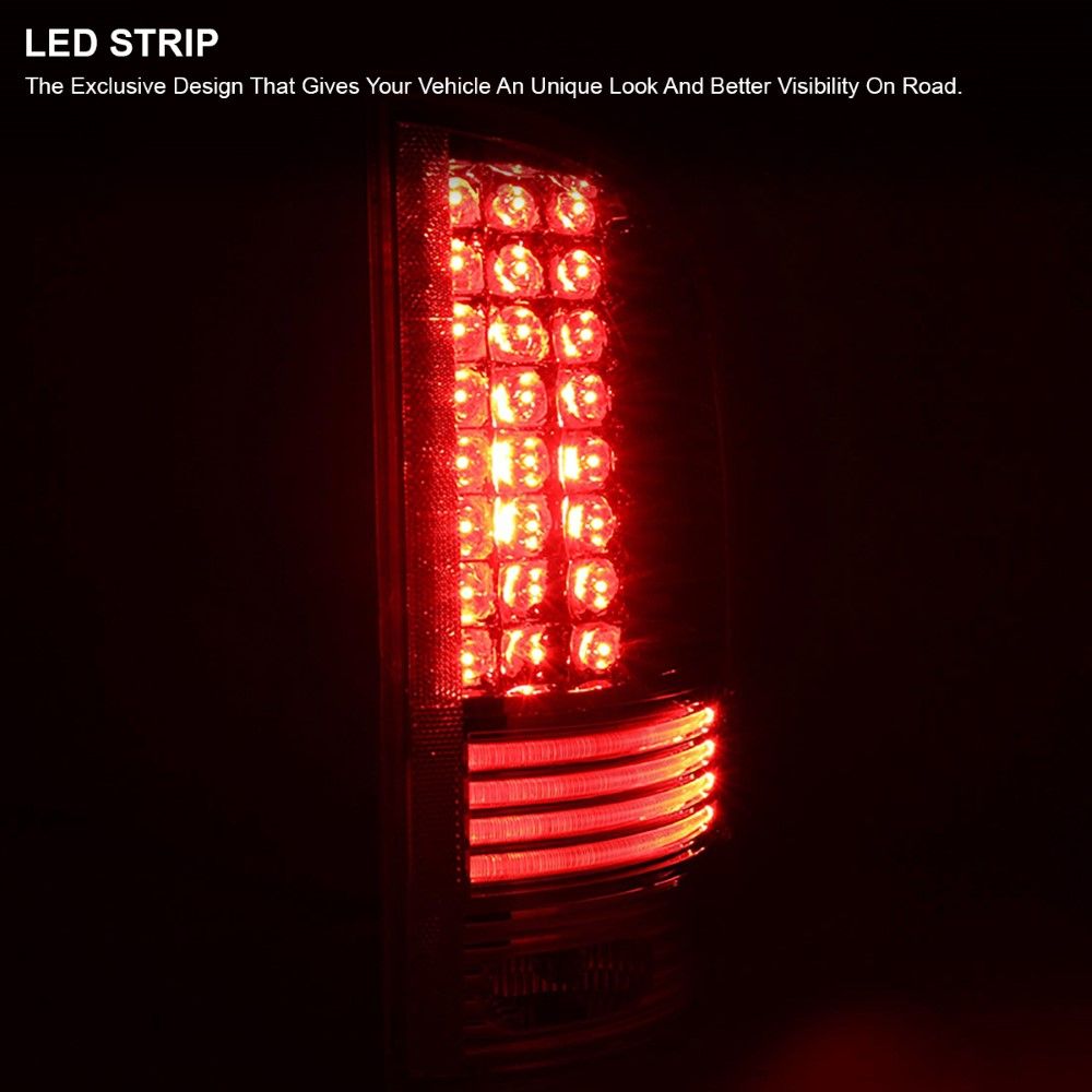 20022006 Dodge Ram 1500 2500 3500 Pickup LED Tail Lights Black