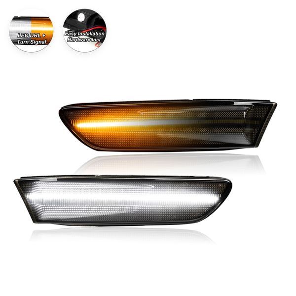 20032007 G35 Coupe Smoked Front Side Markers w/ 6000K White LED DRL