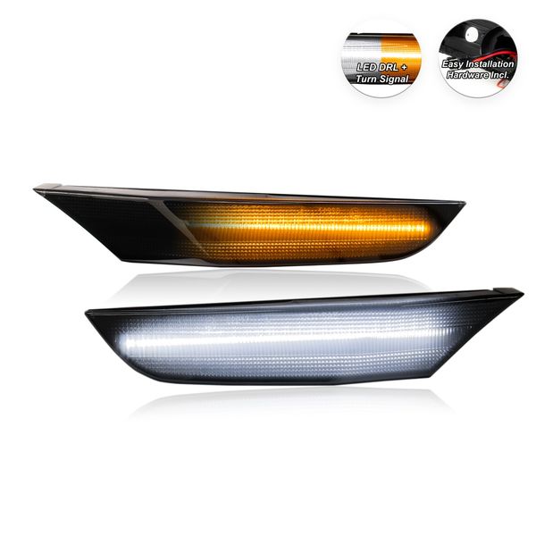 20032007 G35 Sedan Smoked Front Side Markers w/ 6000K White LED DRL