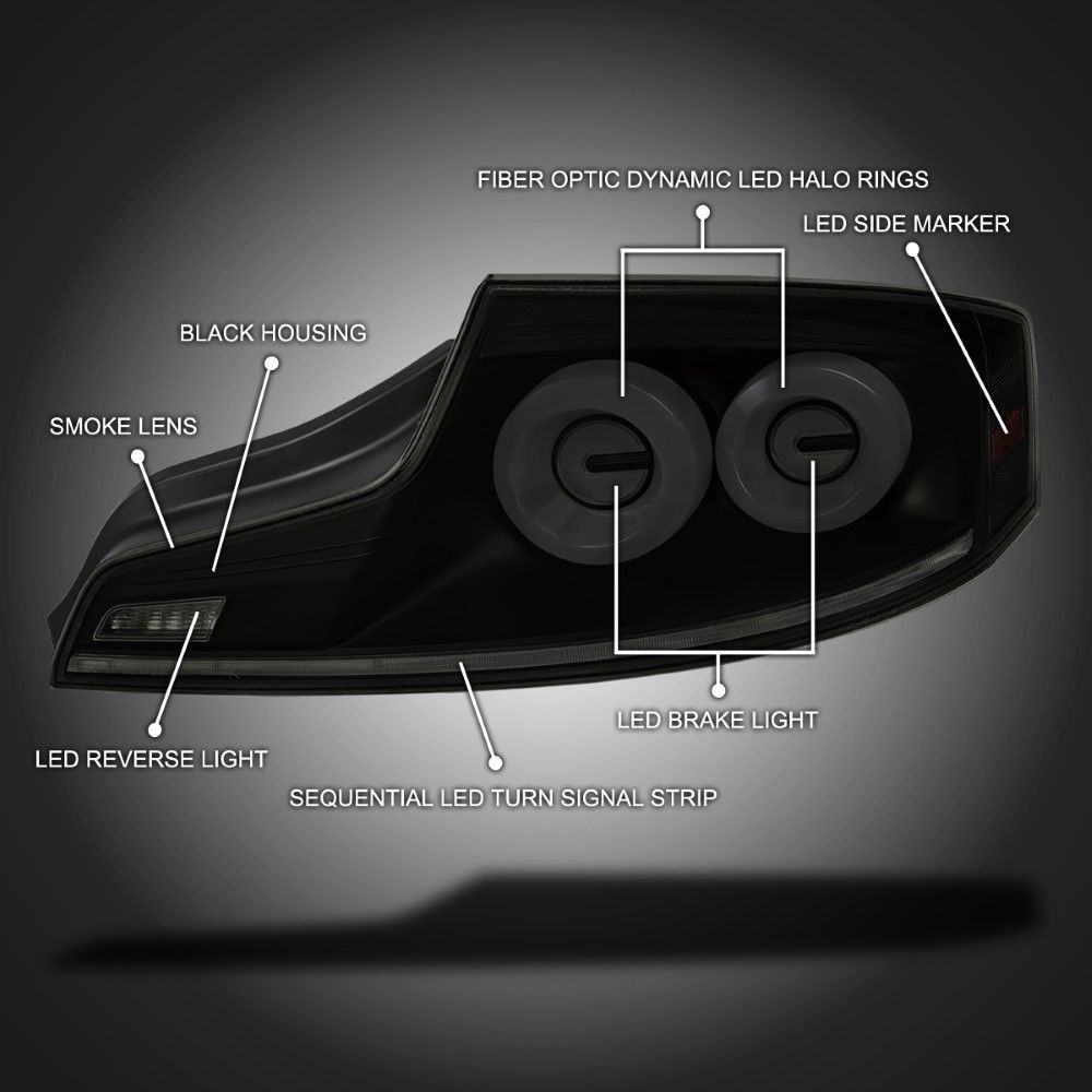 20032007 Infiniti G35 Coupe LED Dual Clear Halo Sequential Turn Signal