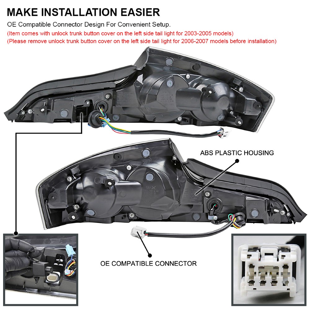 20032007 Infiniti G35 Coupe LED Dual Clear Halo Sequential Turn Signal