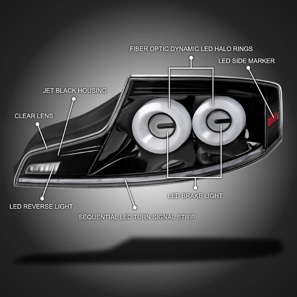20032007 Infiniti G35 Coupe LED Dual Clear Halo Sequential Turn Signal