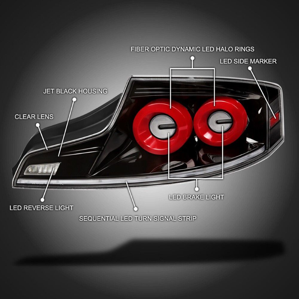 20032007 Infiniti G35 Coupe LED Dual Red Halo Sequential Turn Signal