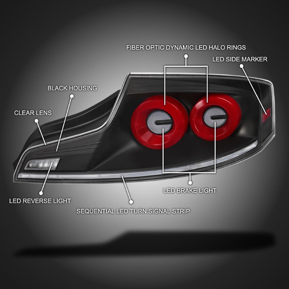 20032007 Infiniti G35 Coupe LED Dual Red Halo Sequential Turn Signal