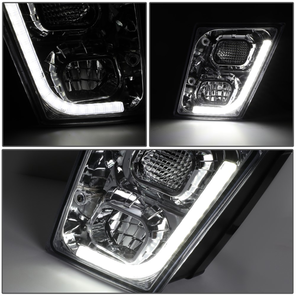 20032017 Volvo VN VNL VNM VNX Trucks Full LED DRL Strip Fog Lights Lamps Chrome Housing