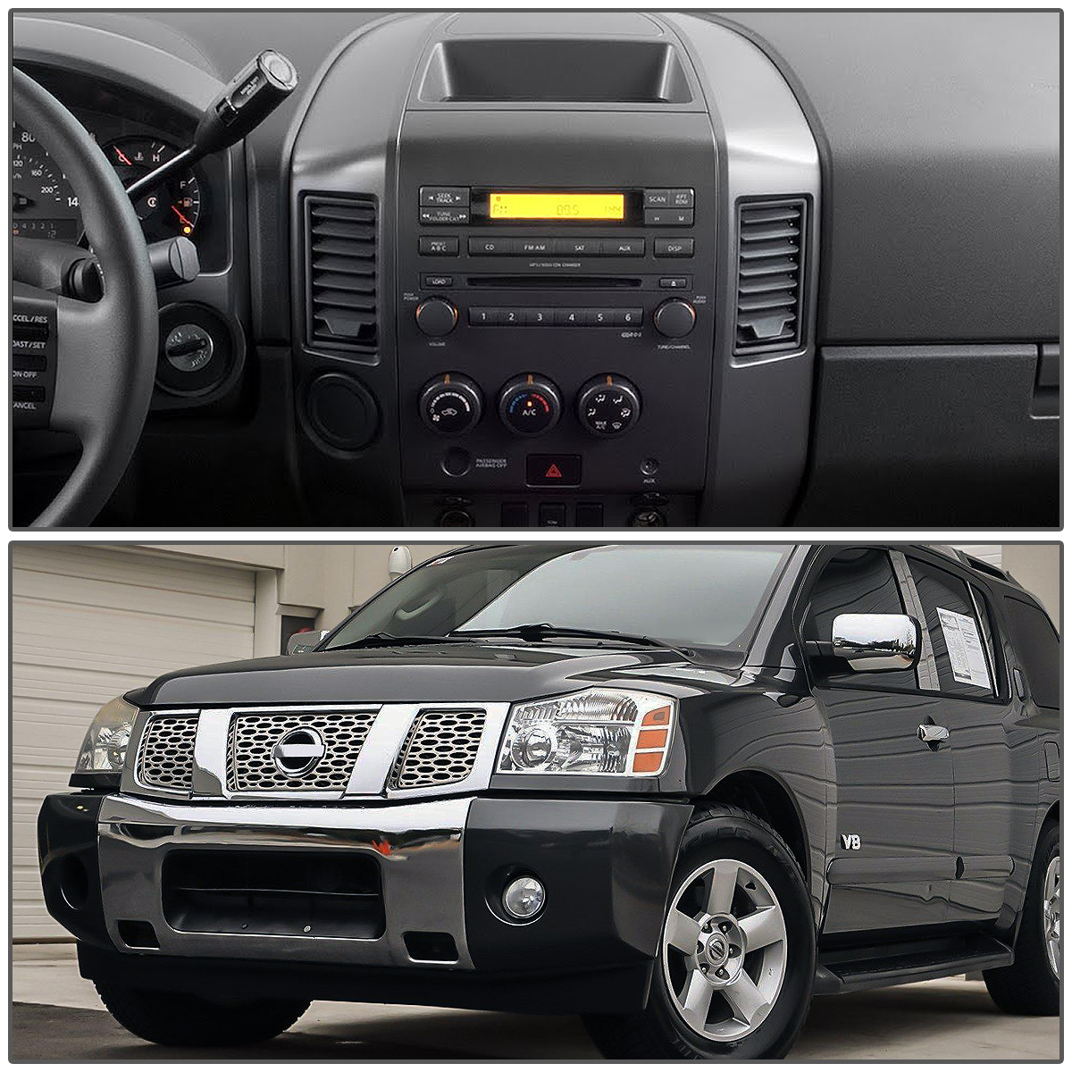 Front Dash Speaker Center Console Bezel For 2004-2006 Nissan Titan & Armada – Grey ABS Plastic