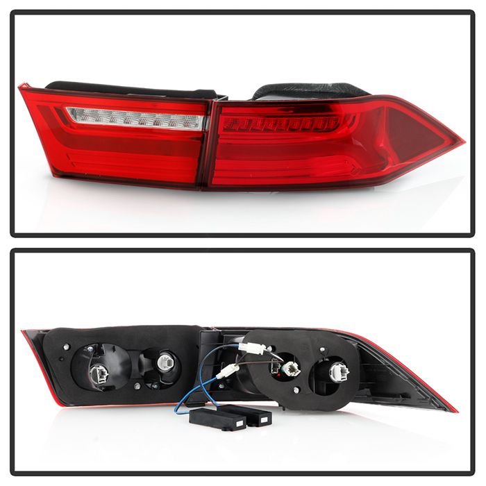 20042008 Acura TSX Red / Clear Full LED Tube Tail Lights