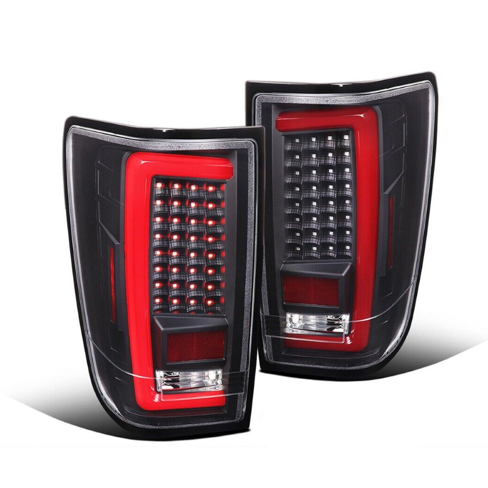 20042015 Nissan Titan Black Tail Lights Lamps w/ Red LED Tube