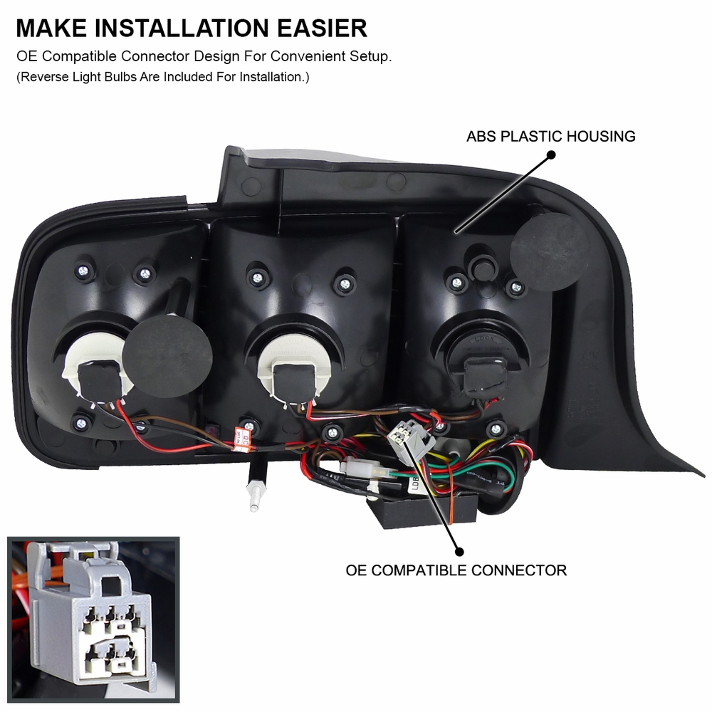 20052009 Ford Mustang [Sequential Turn Signal] LED Tail Lights Red