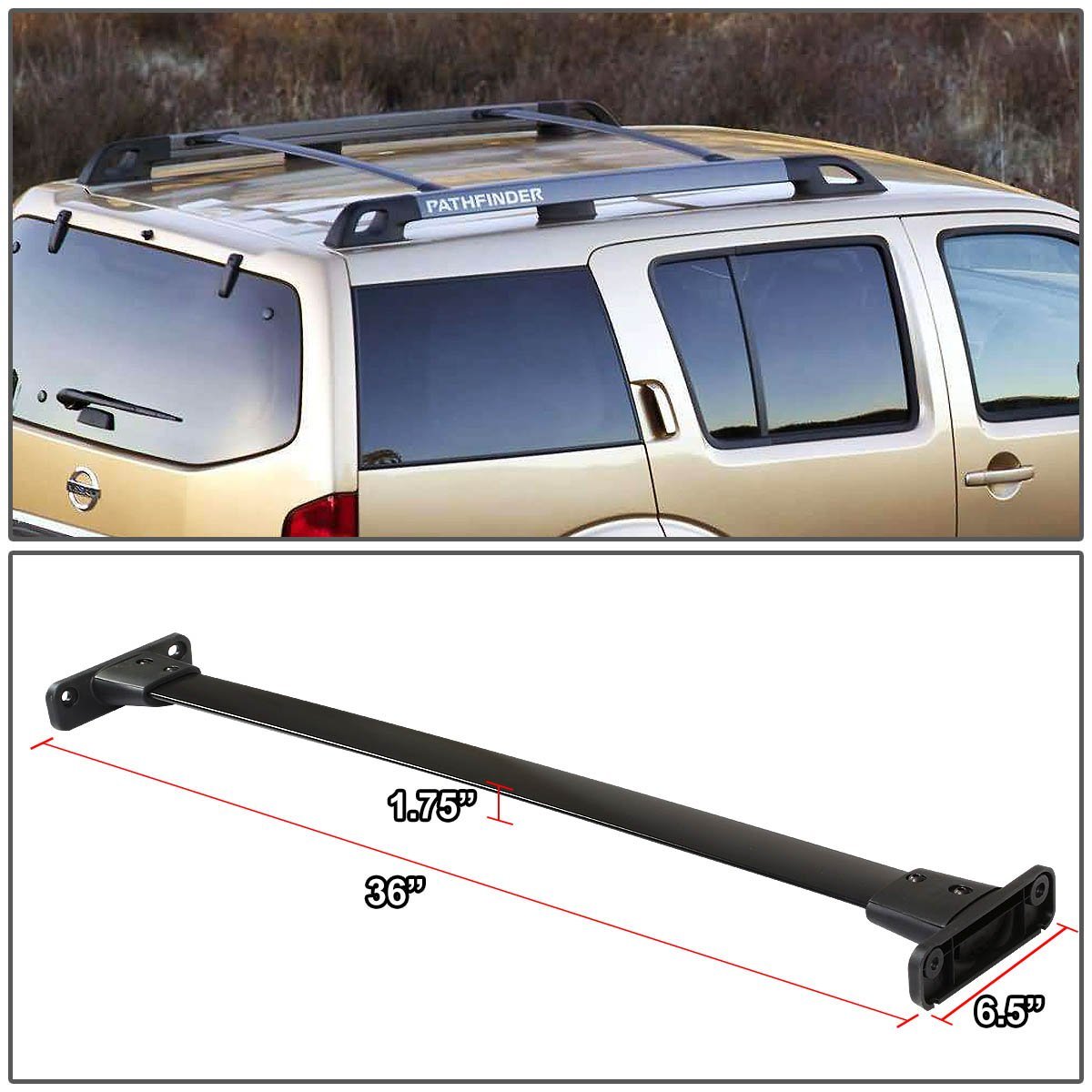 20052012 Nissan Pathfinder Aluminum Black Roof Rack Crossbar
