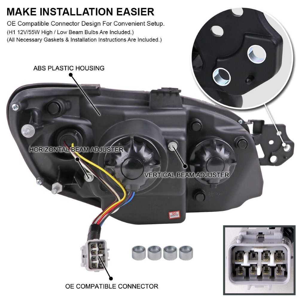 SpecD 20062007 Subaru Impreza WRX STi Projector Headlights w/ C LED