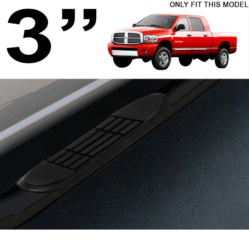 20062009 Dodge Ram Mega Cab 3" Side Step Nerf Bars HD Black