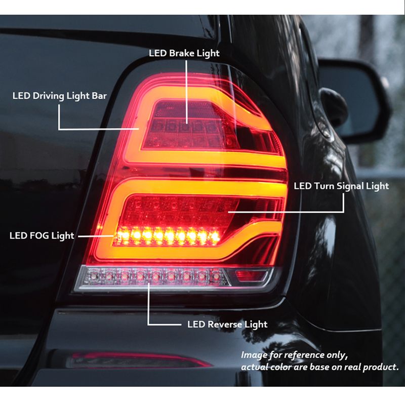 20062011 Benz W164 ML320 ML350 ML550 Red LED Bar Black Tail Brake Lights