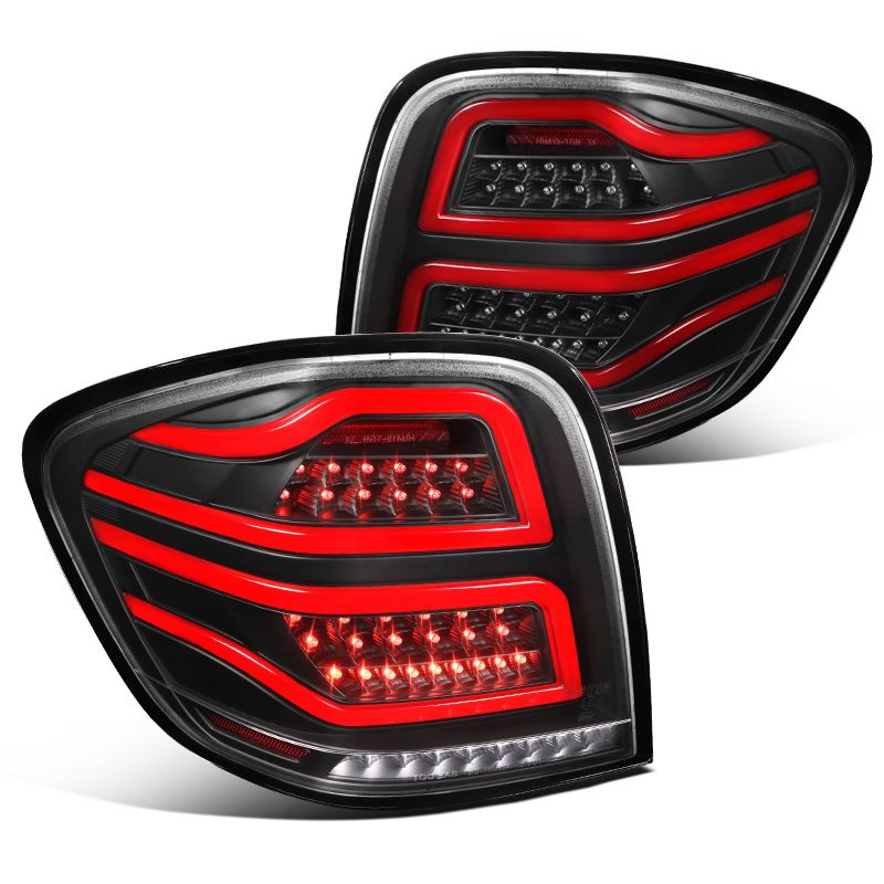 20062011 Benz W164 ML320 ML350 ML550 Red LED Bar Black Tail Brake Lights