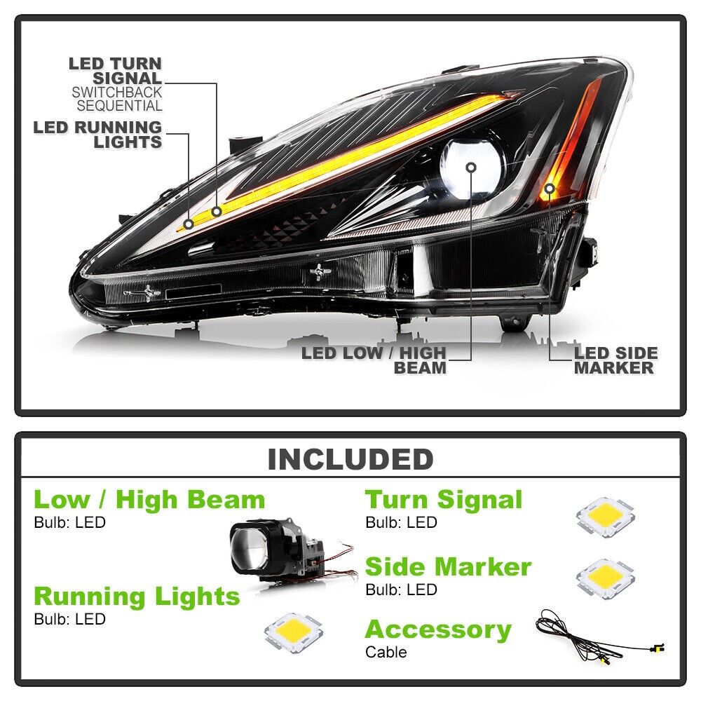 Spyder 20062013 Lexus IS250 IS350 DRL / SwitchBack Turn Signal Full