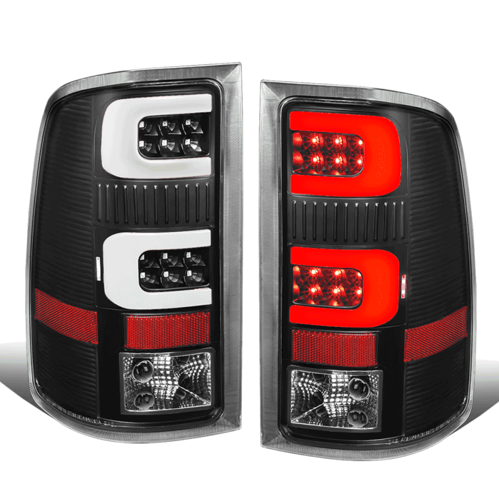 20072014 GMC Sierra 1500 2500 HD LED CTube Bar Tail Lights Black