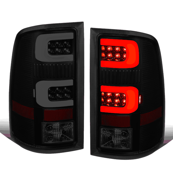 20072014 GMC Sierra 1500 2500 HD LED CTube Bar Tail Lights Black Smoked