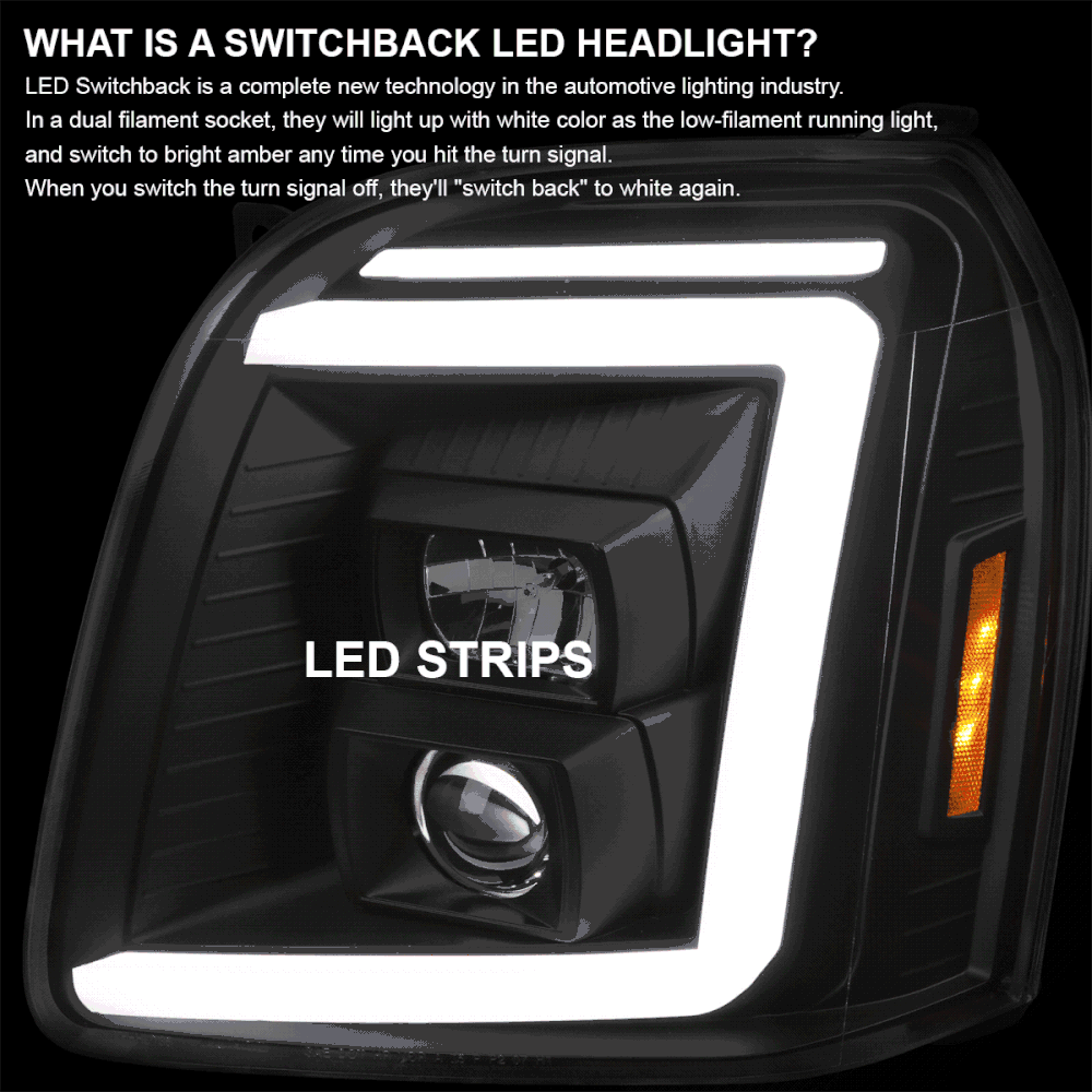 20072014 GMC Yukon LED DRL Projector Headlights [Switchback and