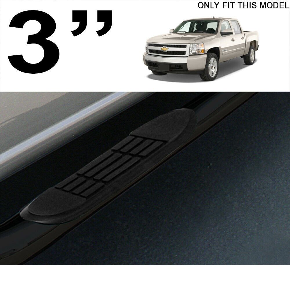 20072018 Chevy Silverado/Sierra Crew Cab 3" Side Step Nerf Bar Black