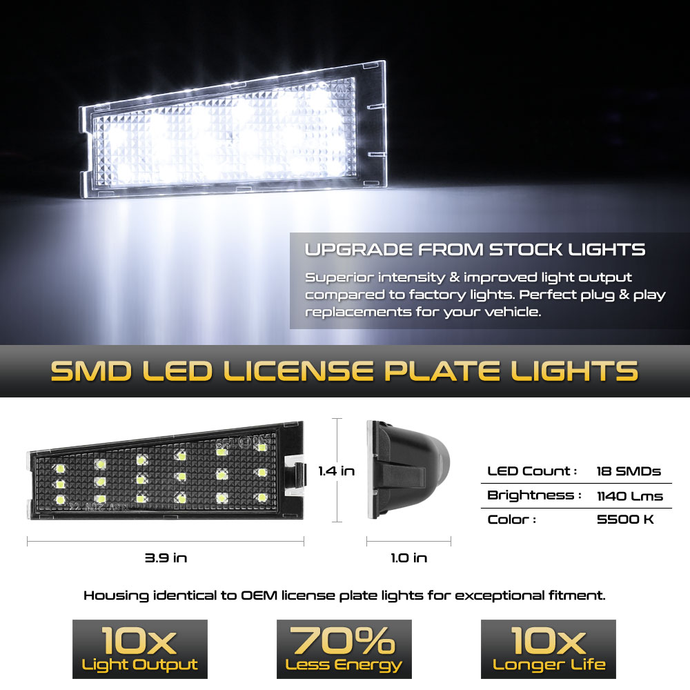 20082010 Cadillac CTS SMD LED License Plate Lights LACLPCCTS08